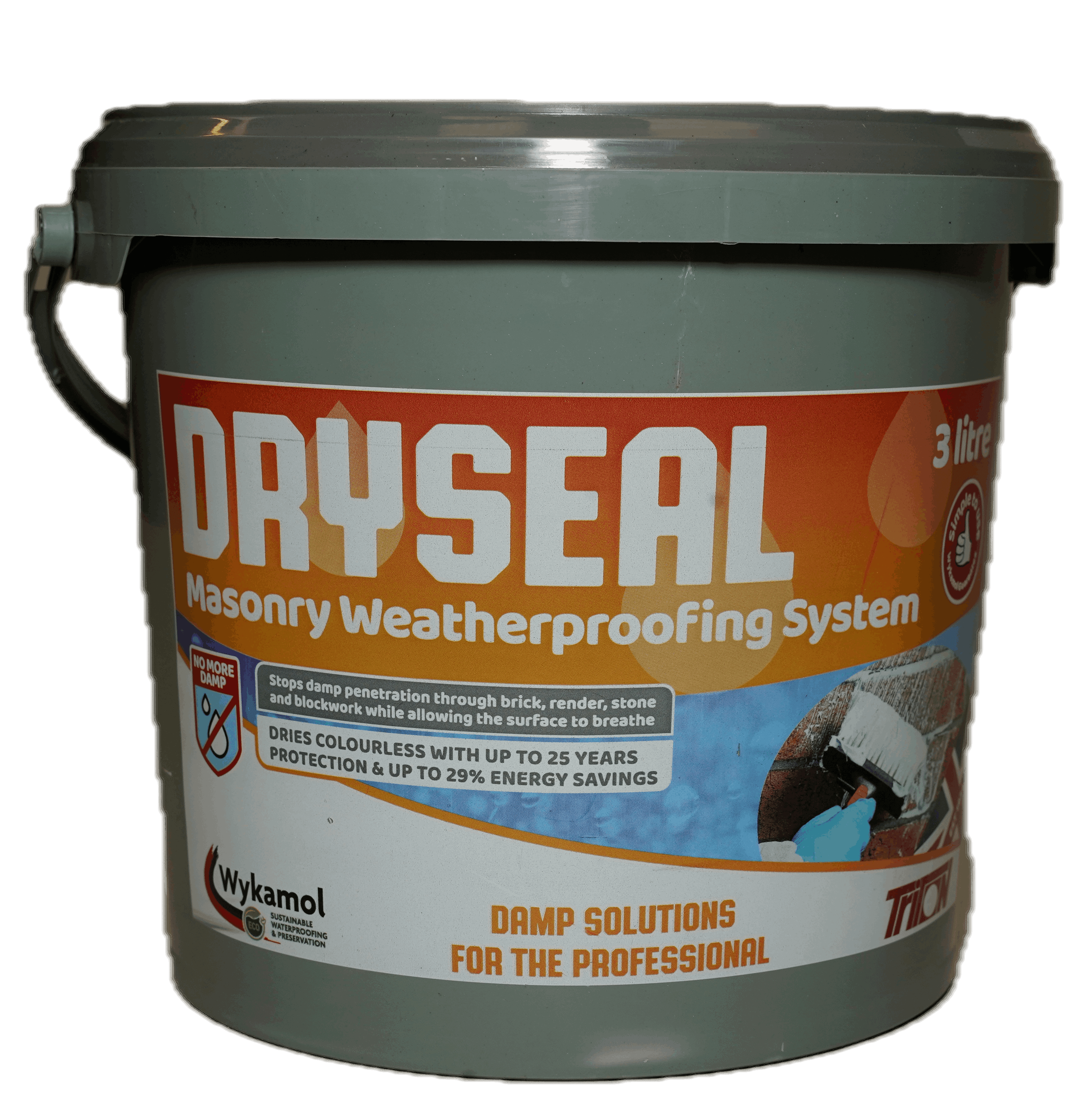 DRYSEAL MASONRY CREAM 3LT Wykamol No More Damp Henshaws Roofing & Building